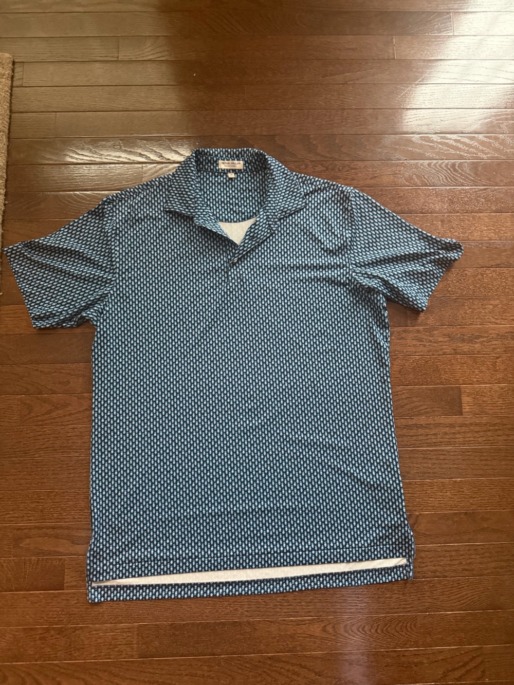 Peter Millar Summer Comfort Navy and White Skull Micro-Print Polo